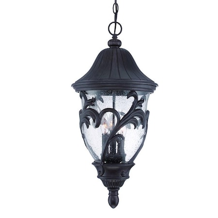 Homeroots 25 x 11.75 x 11.75 in. Capri 3-Light Black Coral Hanging Light 397983